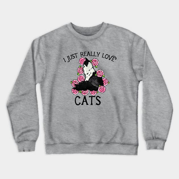 I just really love cats Crewneck Sweatshirt by bubbsnugg